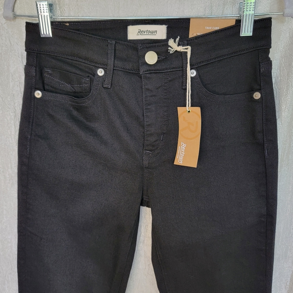 NWT Revtown Italian Denim Jet Black High Rise Skinny Decade Jeans NEW Sz 27 Reg.